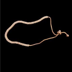 Rose Gold Adjustable Rhinestone Tennis Bracelet Romantic